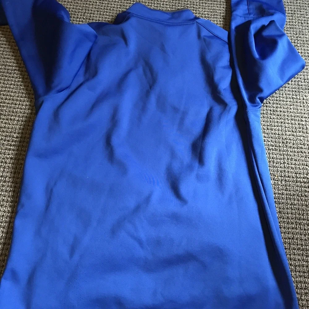 Nike Golf Standard ThermaFit QuarterZip Pullover Fleece Blue Medium‎ EUC
